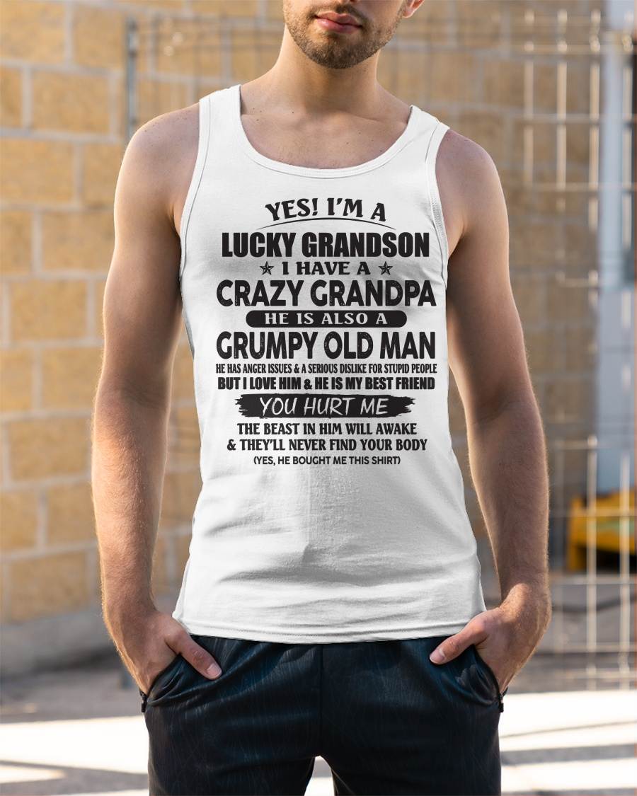 LUCKY GRANDSON OF CRAZY GRANDPA - PERFECT GIFT FROM GRANDPA - KATE00 (SKU12-145-00)