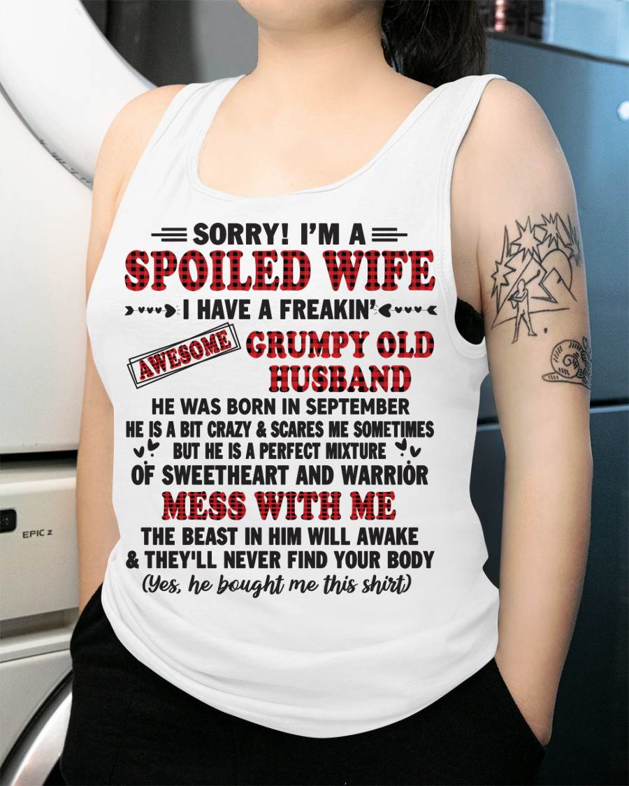 SEPTEMBER - SPOILED WIFE OF AWESOME GRUMPY OLD HUSBAND - PERFECT GIFT FROM HUSBAND - KATE09 (SKU12-111-09)