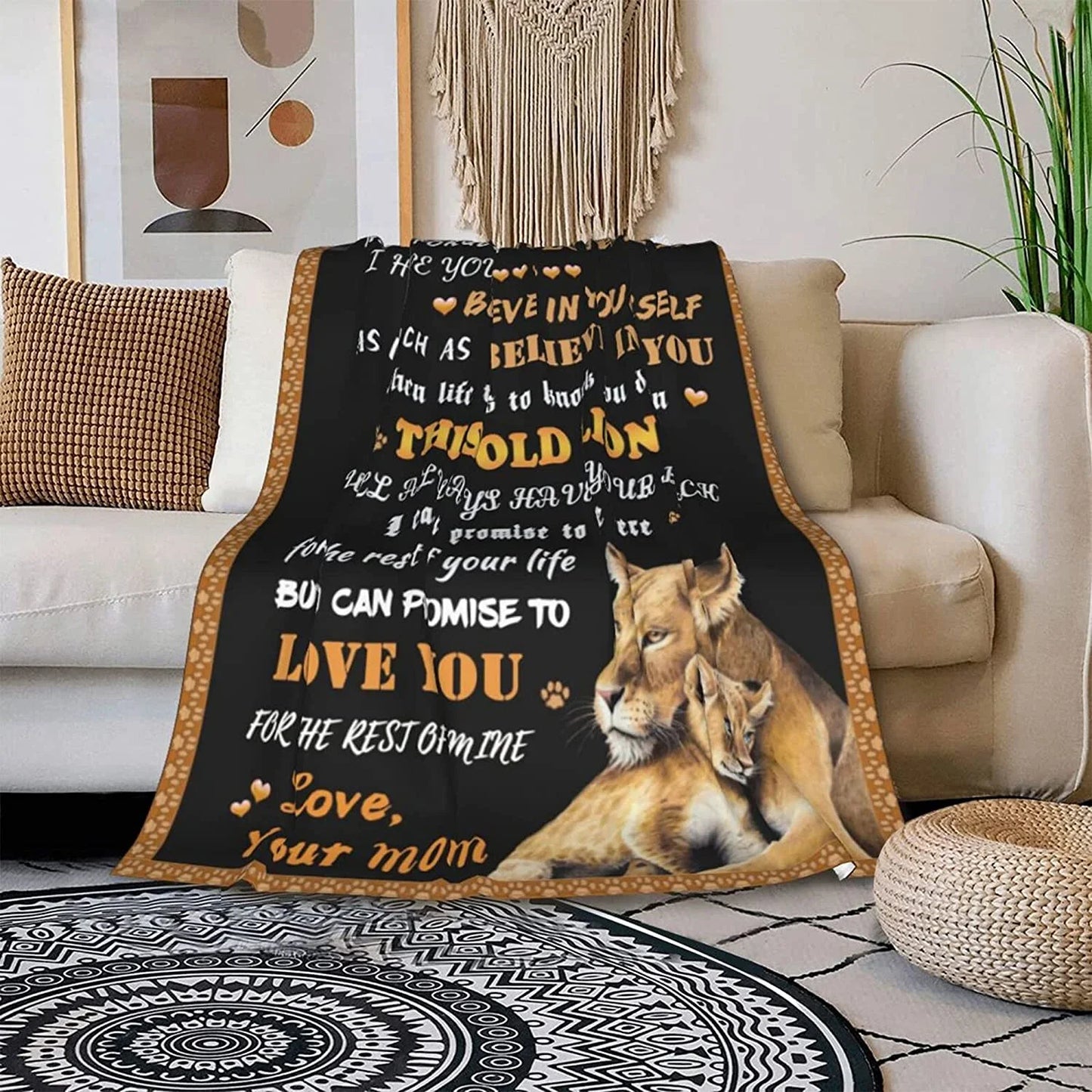 BLANKET FOR SON - GIFT FROM MOM - COMFORT & WARMTH GIFT