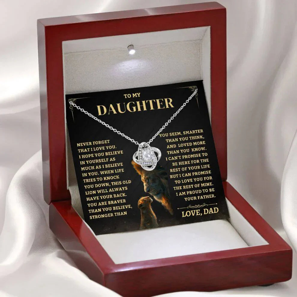 TO MY DAUGHTER FROM DAD - Premium Love Knot Necklace (SKUJ06-88)
