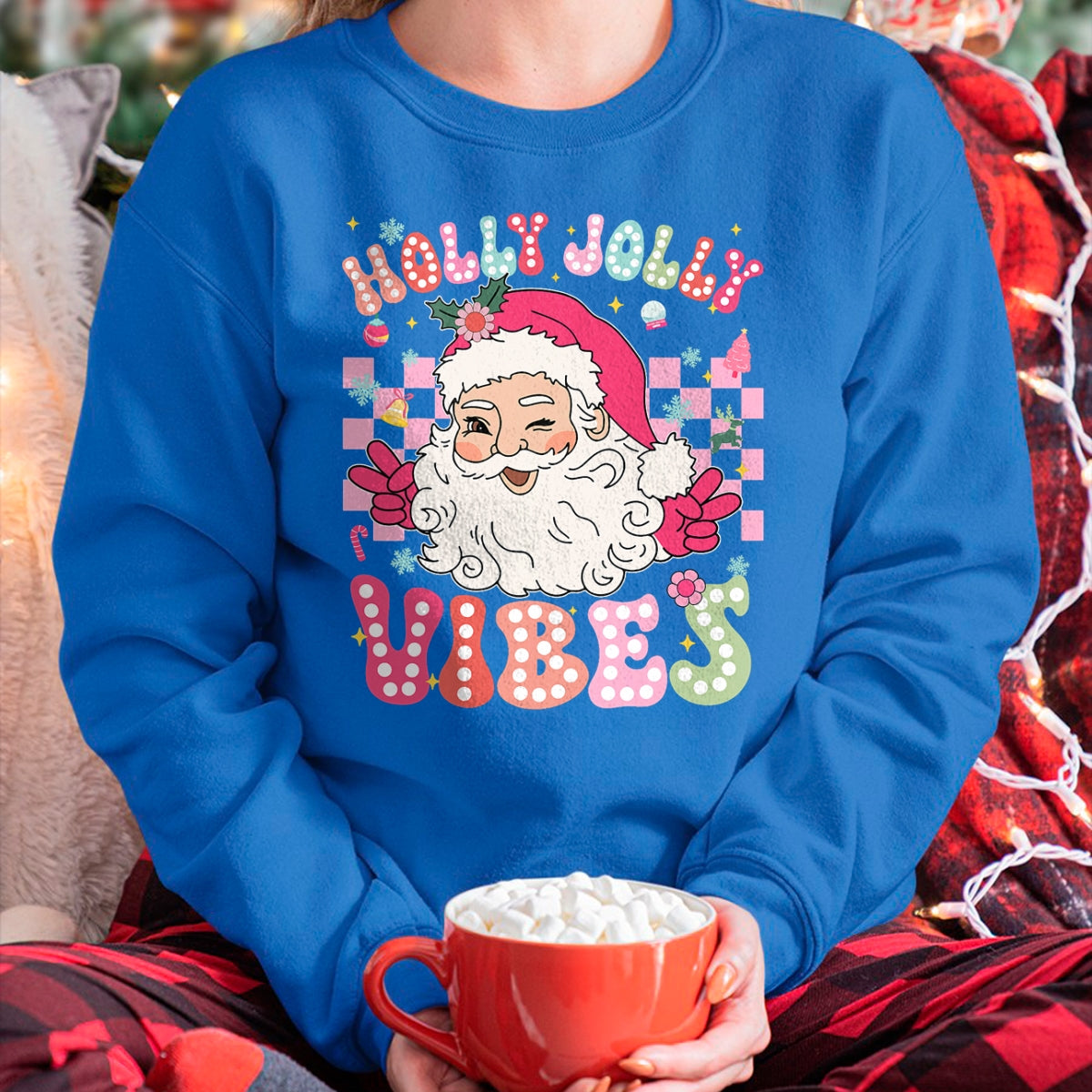 Groovy Cute Santa Claus Christmas Vibes Xmas Girls Womens T-Shirt - Christmas Unisex T-Shirt/Hoodie/Sweatshirt - HNDS00