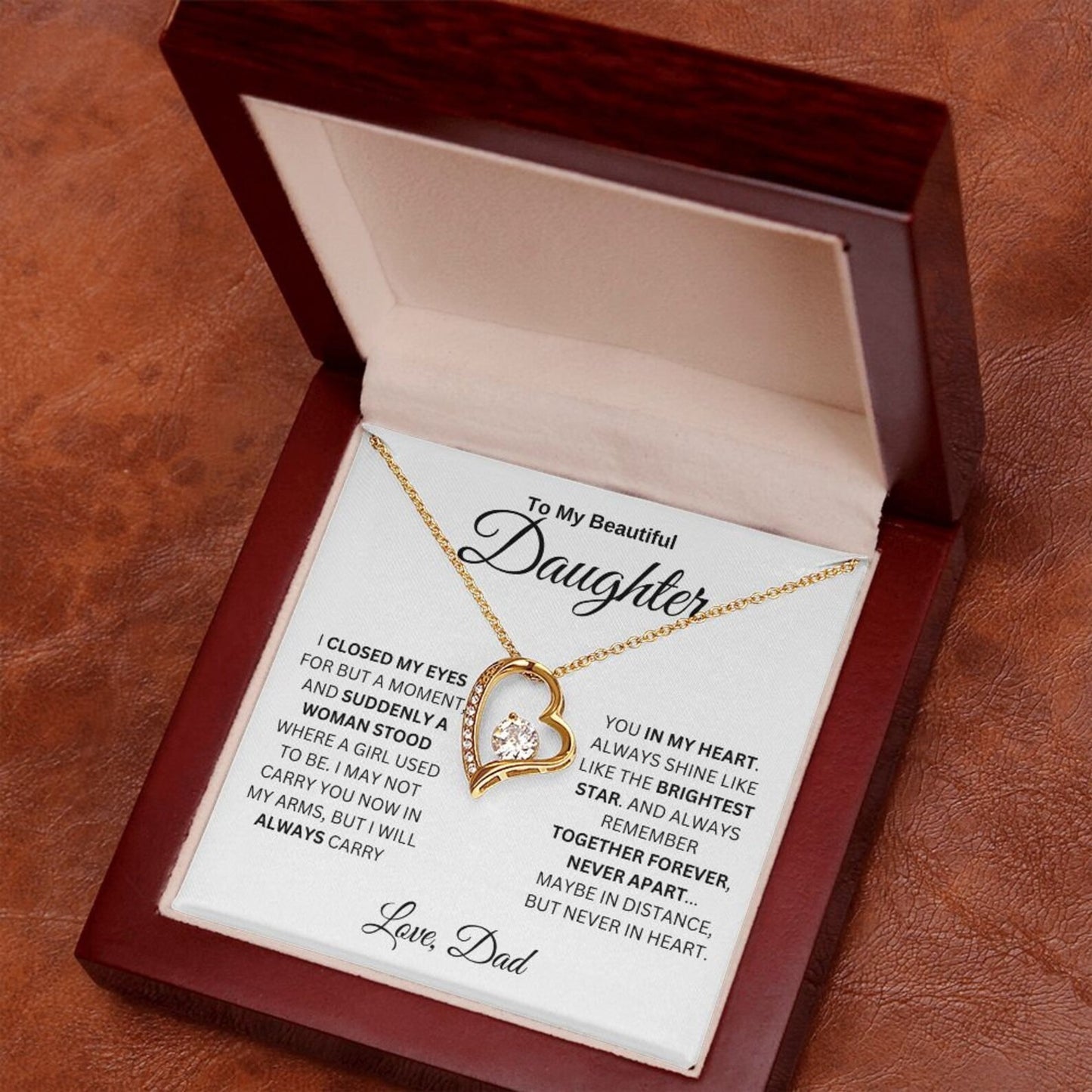 TO MY DAUGHTER "Whenever Your Crown Gets Heavy" - GIFT FROM DAD - Forever Love Necklace