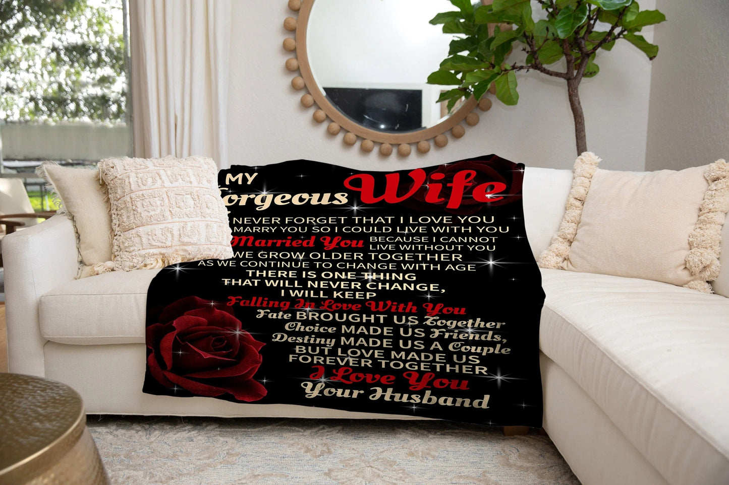 Special Gift For Your Wife Blanket "To My Gorgeous Wife" - From Husband