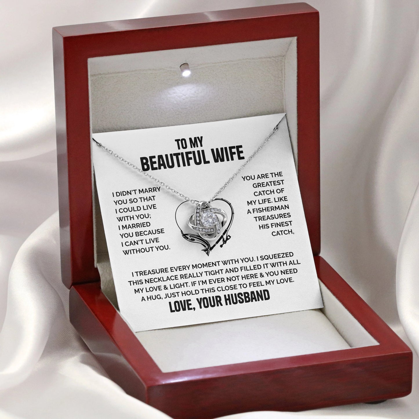 TO MY WIFE FROM HUSBAND - Premium Love Knot Necklace