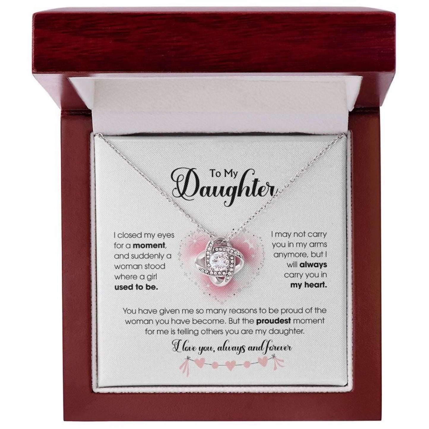 TO MY DAUGHTER FROM DAD - Premium Love Knot Necklace