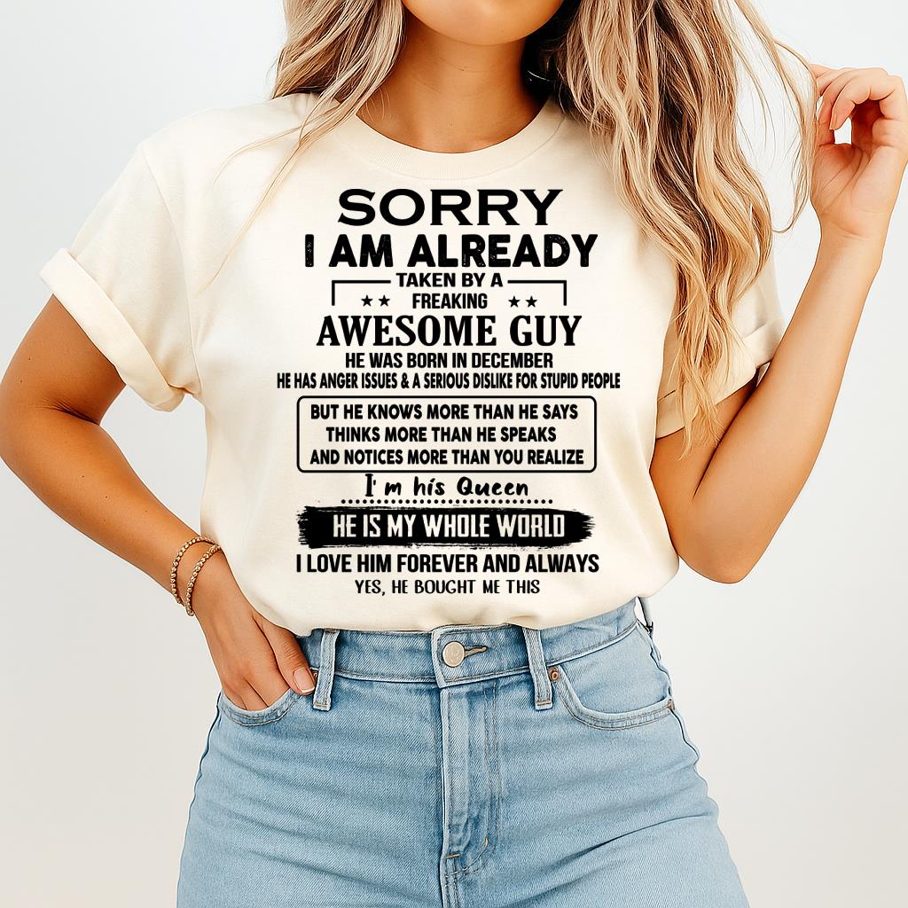 December - Awesome Guy - Perfect gift for your girlfriend or wife From Husband - KATE12 (SKUT08-11-12)