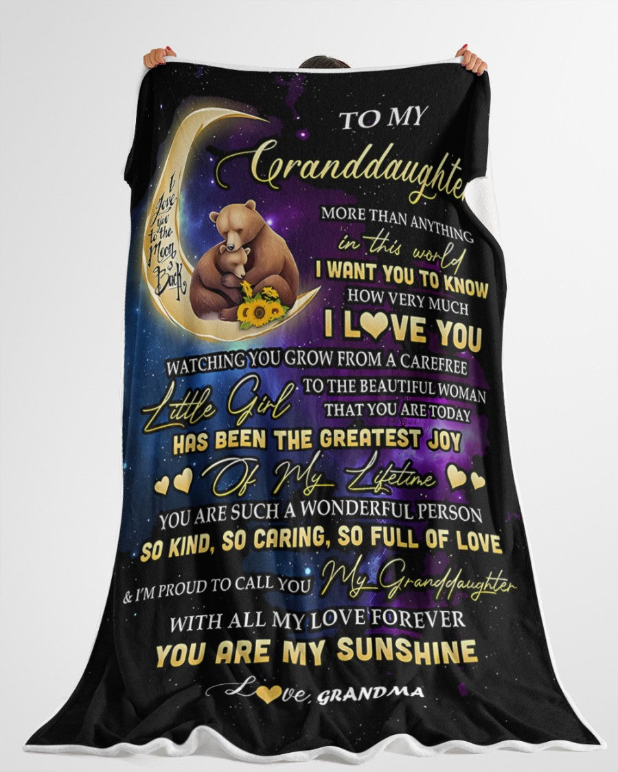 BLANKET FOR GRANDDAUGHTER – COMFORT & WARMTH GIFT FROM GRANDMA Sherpa Fleece Quilt Blanket NTTD00 (SKUB-BLK-GMD3)