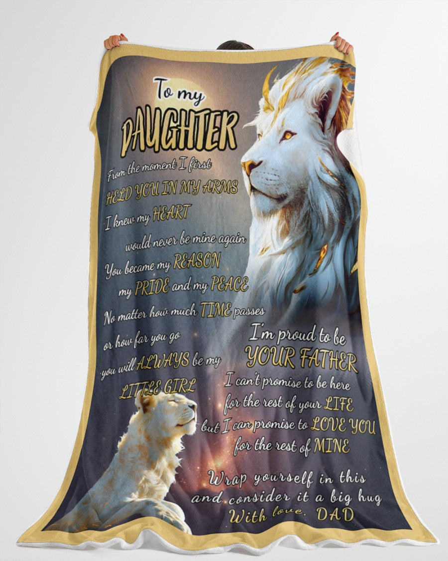 BLANKET FOR DAUGHTER – COMFORT & WARMTH GIFT FROM DAD Sherpa Fleece Quilt Blanket NTTD00 (SKUB11-BLK-06)