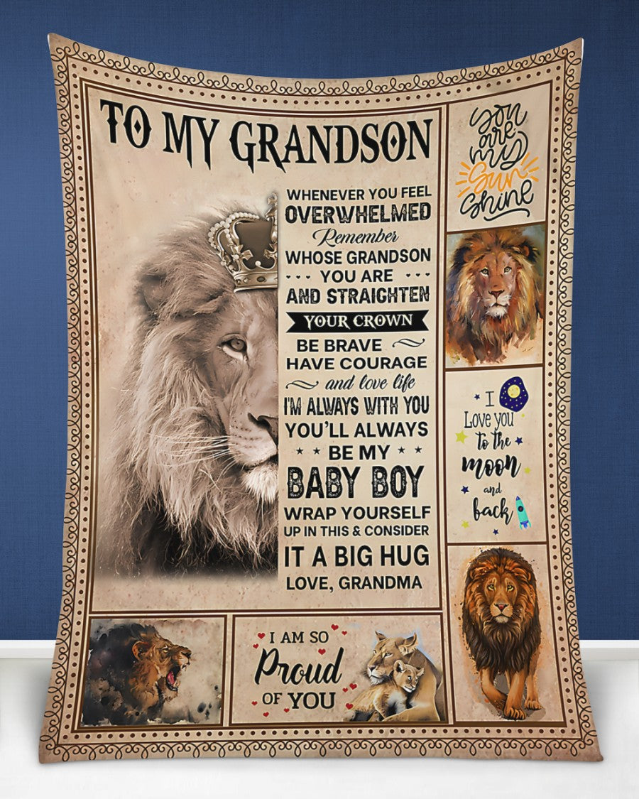 BLANKET FOR GRANDSON – COMFORT & WARMTH GIFT FROM GRANDMA Sherpa Fleece Quilt Blanket KATE00 (SKUB12-BLK-02)