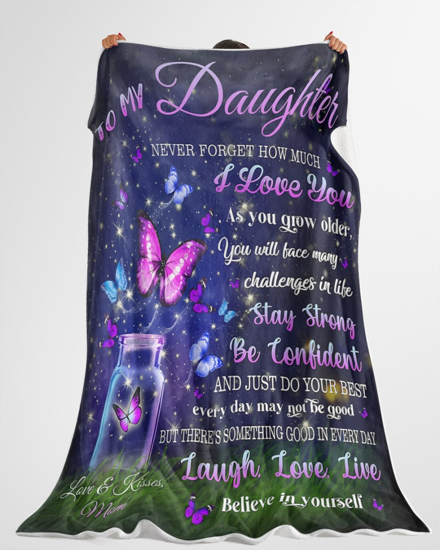 BLANKET FOR DAUGHTER – COMFORT & WARMTH GIFT FROM MOM Sherpa Fleece Quilt Blanket KATE00 (SKUB12-123)