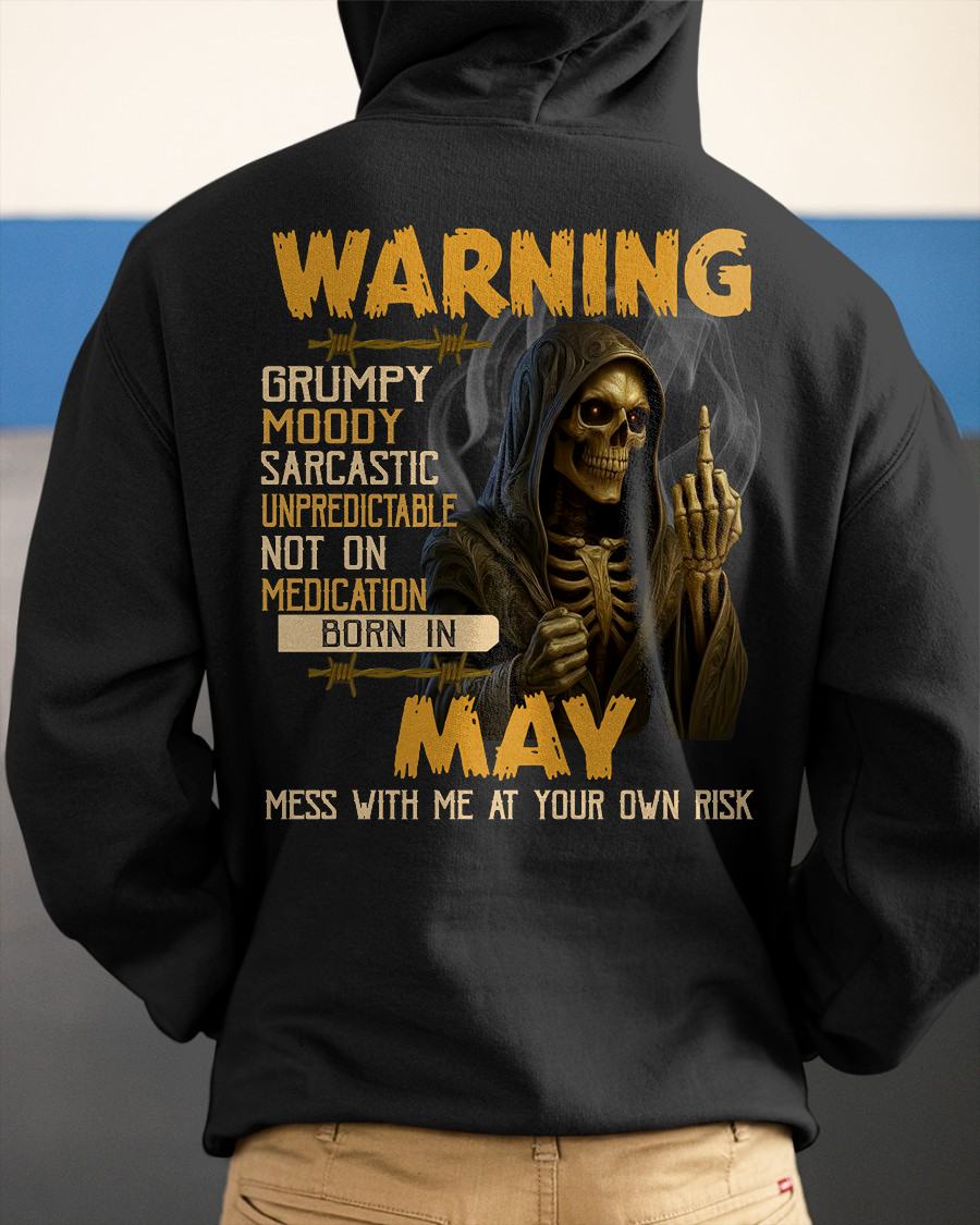 MAY - WARNING GRUMPY MOODY - BIRTHDAY T-SHIRT FOR MEN - NIKI05 (SKU26T-01-07-05)