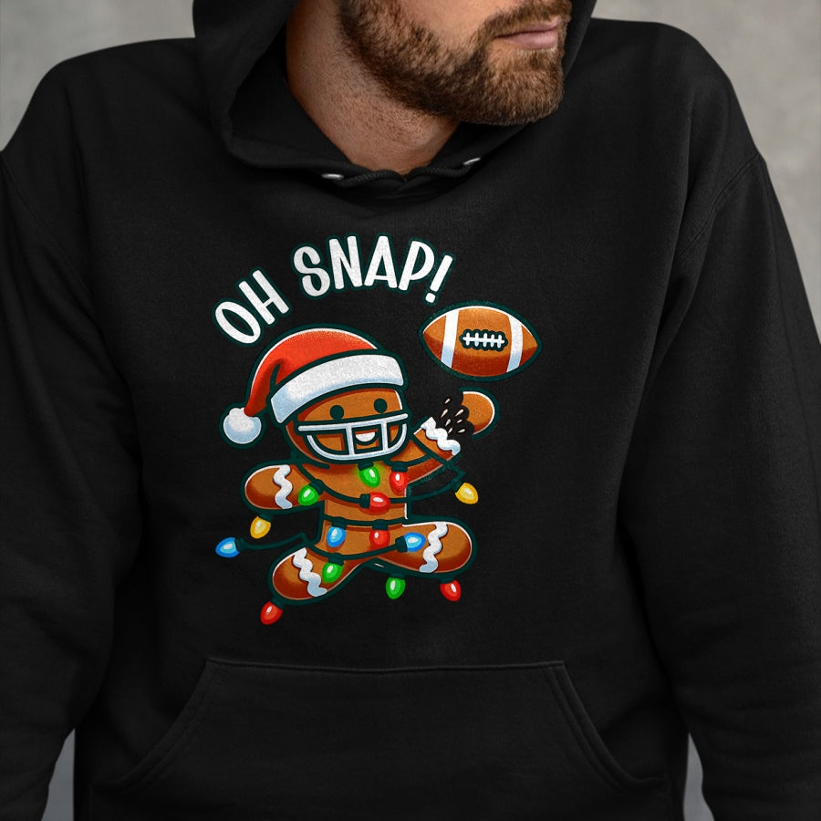 Funny Gingerbread Man Pajamas & PJs Xmas Holiday Oh Snap Gingerbreadman Christmas Football T-Shirt - Christmas Unisex T-Shirt/Hoodie/Sweatshirt - HNDS00