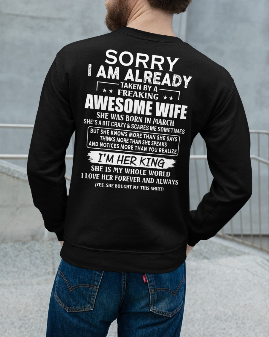 Awesome wife March - Perfect gift for your husband - KATE03 (SKU68-79-03)