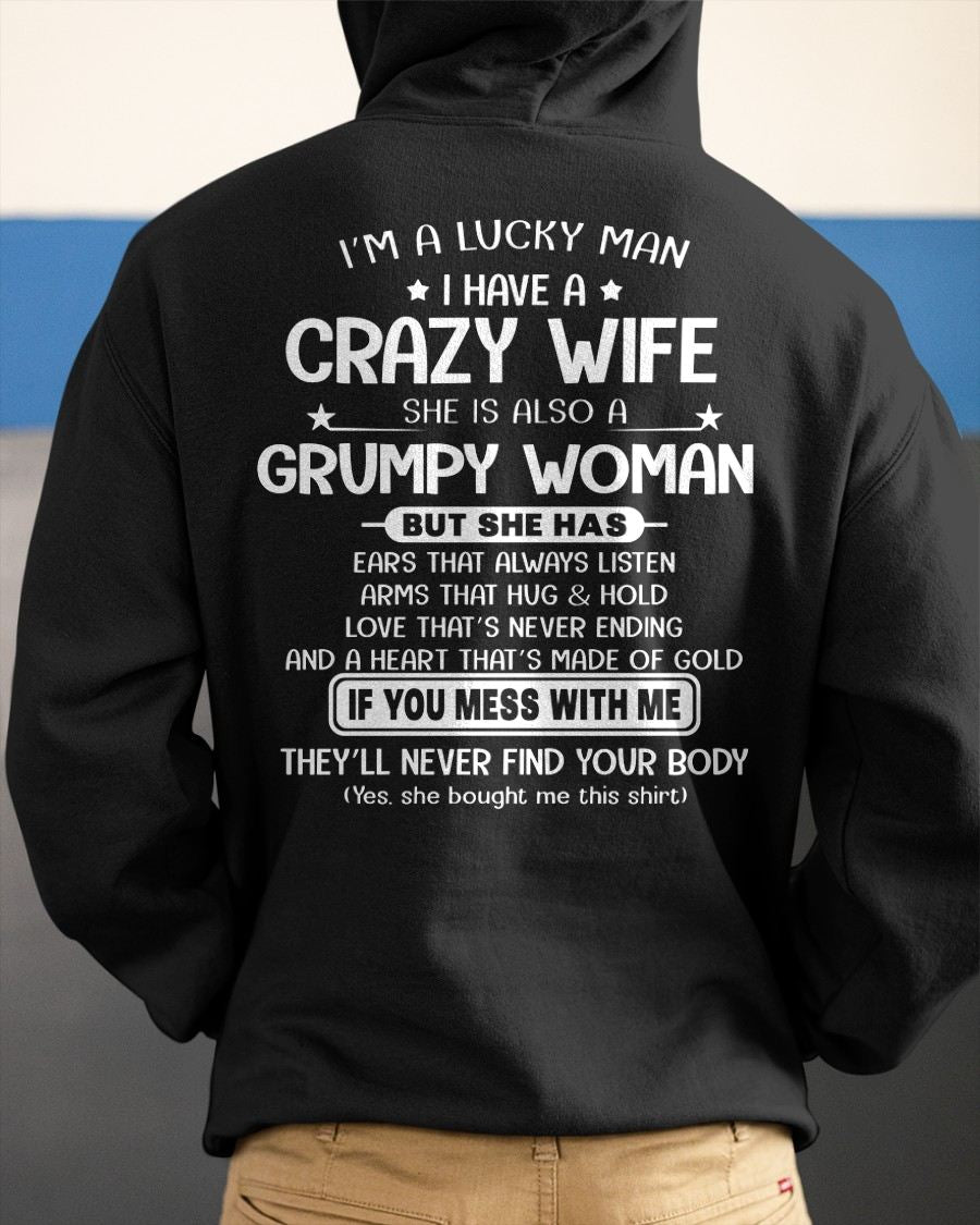 LUCKY MAN OF A GRUMPY WIFE - GIFT FROM WIFE - KATE00 (SKU12-277-00)