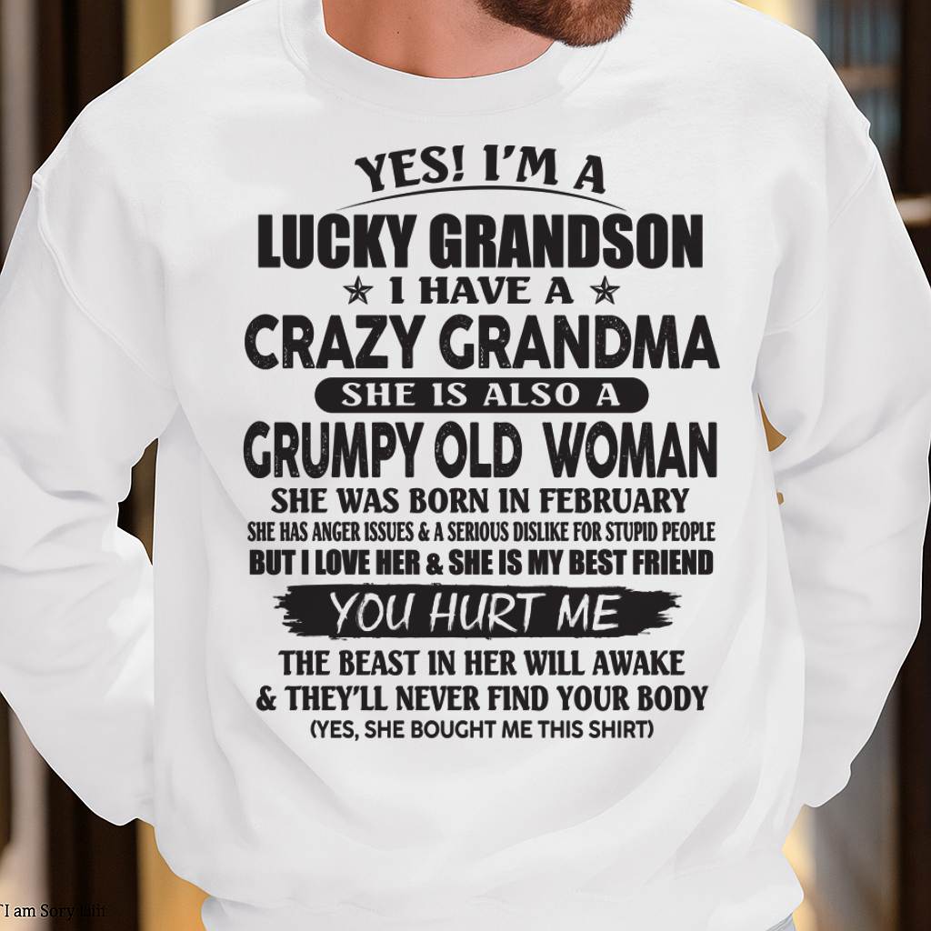 FEBRUARY - LUCKY GRANDSON OF CRAZY GRANDMA - FROM GRANDMA - KATE02 (SKU10-173-02)
