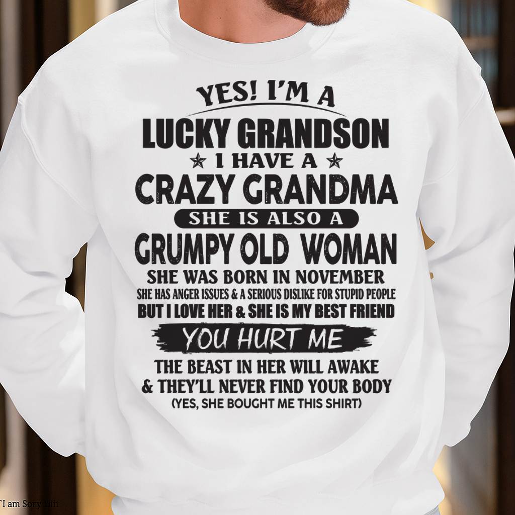 NOVEMBER - LUCKY GRANDSON OF CRAZY GRANDMA - FROM GRANDMA - KATE11 (SKU10-173-11)