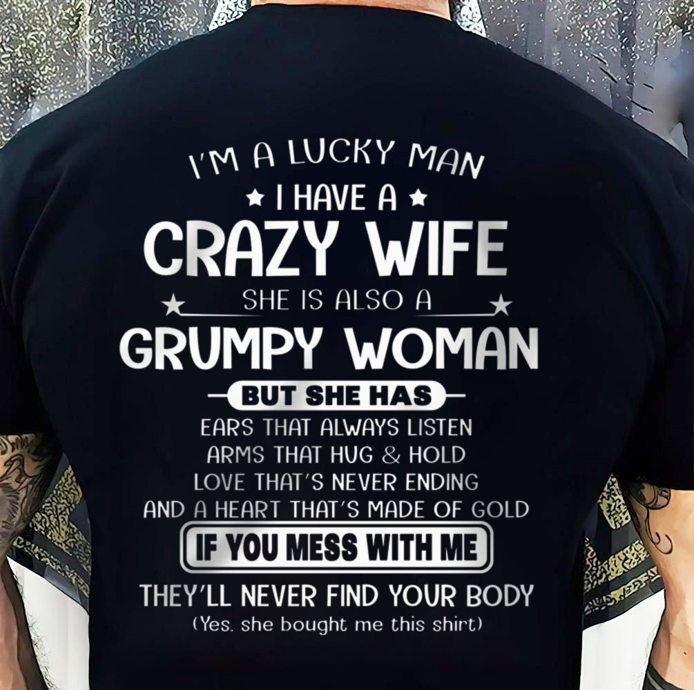 LUCKY MAN OF A GRUMPY WIFE  - GIFT FROM WIFE - KATE00 (SKU12-277-00)
