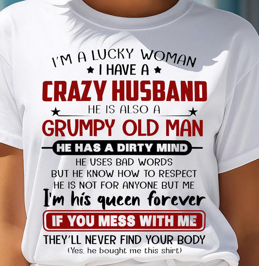 TO MY WIFE - I'M A LUCKY WOMAN - GIFT FROM HUSBAND - KATE00 (SKU12-282-00)