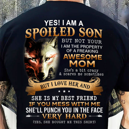 Lucky Son of Awesome Mom - Perfect Gift for Son From Mom - NIKI00 (SKU10-128-00)