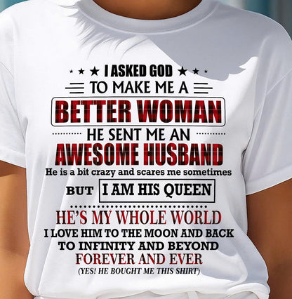 GOD SENT ME AN AWESOME HUSBAND - GIFT FROM HUSBAND - NIKI00 (SKU12-321-00)