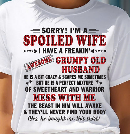 SPOILED WIFE OF AWESOME GRUMPY OLD HUSBAND - PERFECT GIFT  FROM HUSBAND - KATE00 (SKU12-111-00)