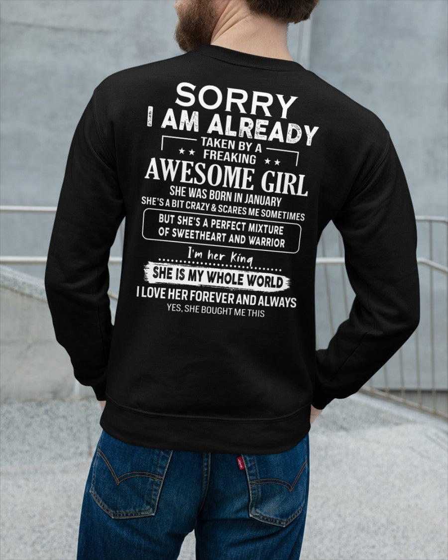 January - Awesome girl - Perfect gift for your boyfriend - (SKU04-86-01) - From Wife KATE01