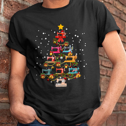 Funny Sewing Machine Christmas Tree Christmas Ornament Women T-Shirt - Christmas Unisex T-Shirt/Hoodie/Sweatshirt - HNDS00