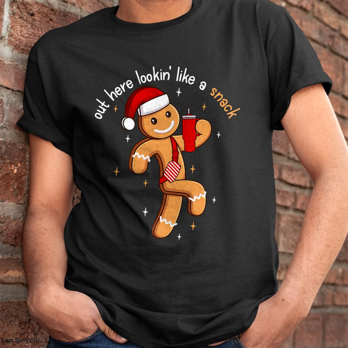 Out Here Looking Like A Snack Funny BouJee Xmas Gingerbread T-Shirt - Christmas Unisex T-Shirt/Hoodie/Sweatshirt - HNDS00