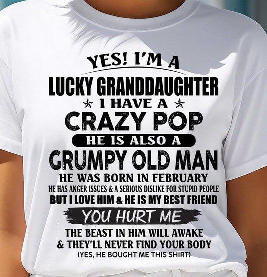 FEBRUARY - LUCKY GRANDDAUGHTER OF CRAZY POP - PERFECT GIFT FOR YOUR GRANDDAUGHTER FROM POP - KATE02 (SKU12-39-02)
