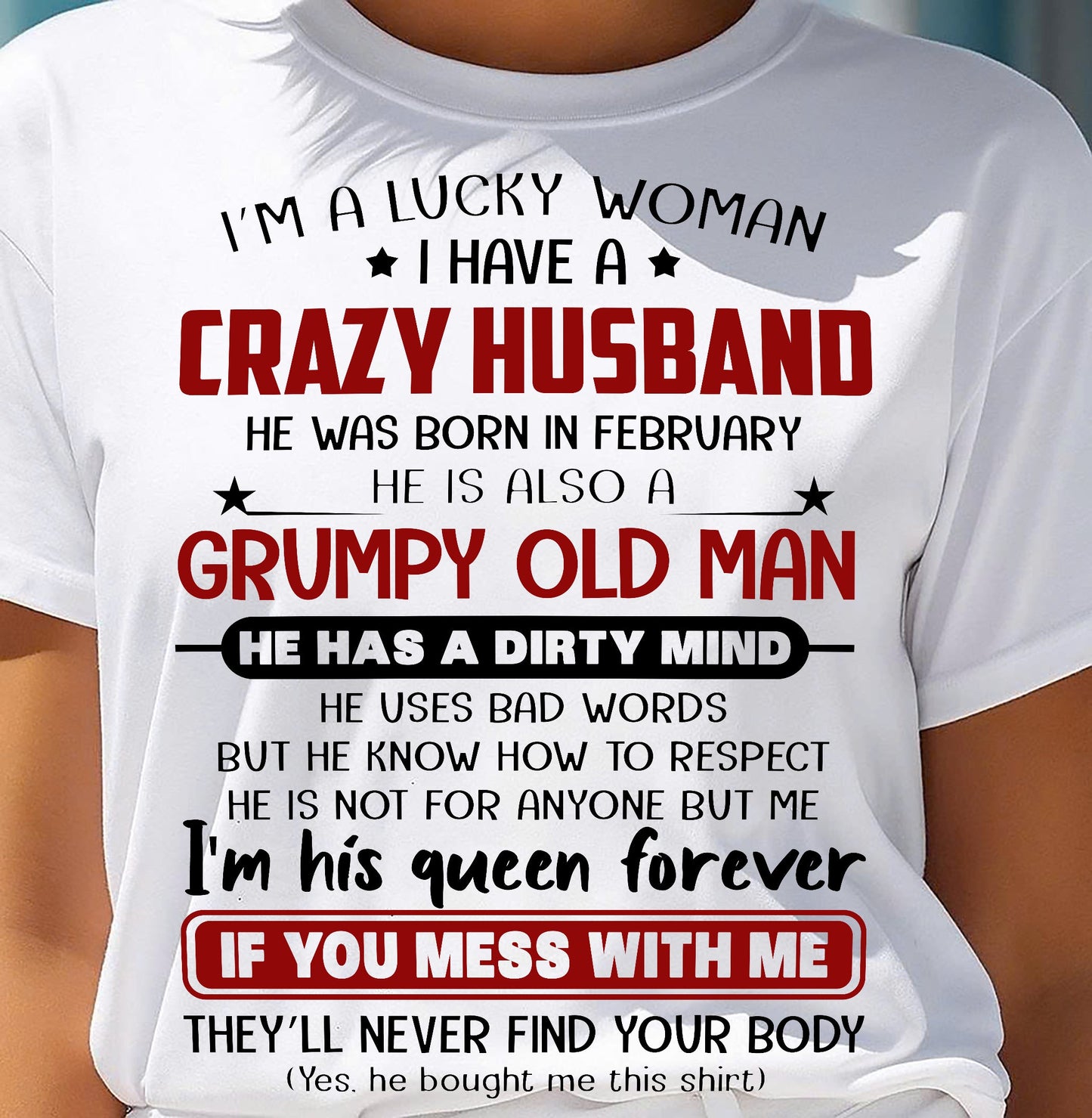 FEBRUARY - TO MY WIFE - I'M A LUCKY WOMAN - GIFT FROM HUSBAND - NIKI02 (SKU12-282-02)