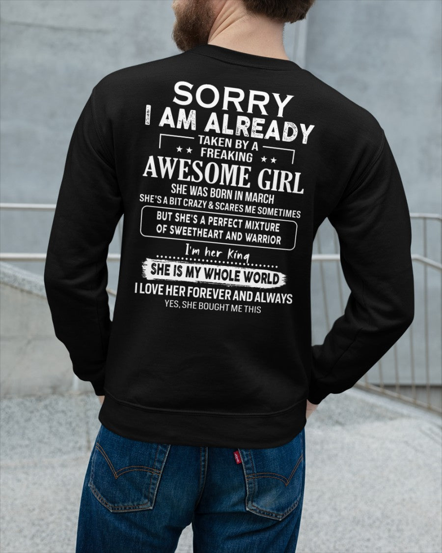 March - Awesome girl - Perfect gift for your boyfriend - (SKU04-86-03) - From Wife KATE03
