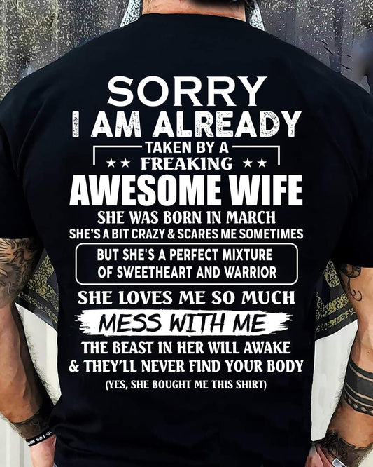 wife March - Perfect gift for husband From Wife - KATE03 (SKU68-86-03)