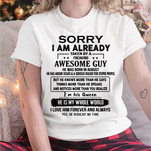 August - Awesome Guy - Perfect gift for your girlfriend or wife  From Husband - KATE08 (SKUT08-11-08)