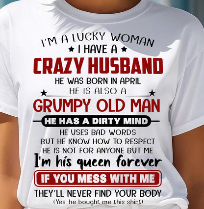 APRIL - TO MY WIFE - I'M A LUCKY WOMAN - GIFT FROM HUSBAND - NIKI04 (SKU12-282-04)