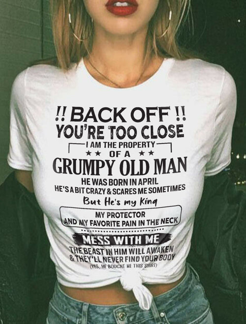 APRIL - TO MY WIFE - BACK OFF T-SHIRT - GIFT FOR WIFE - NIKI04 (SKU10-99-04)