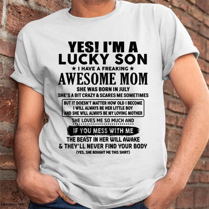 July - I am Lucky Son - Gift For Son From Mom - NIKI07 - (SKU-T1206LMS-07)