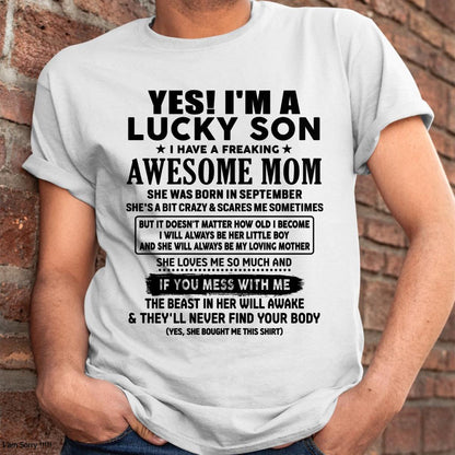 September - I am Lucky Son - Gift For Son From Mom - NIKI09 - (SKU-T1206LMS-09)