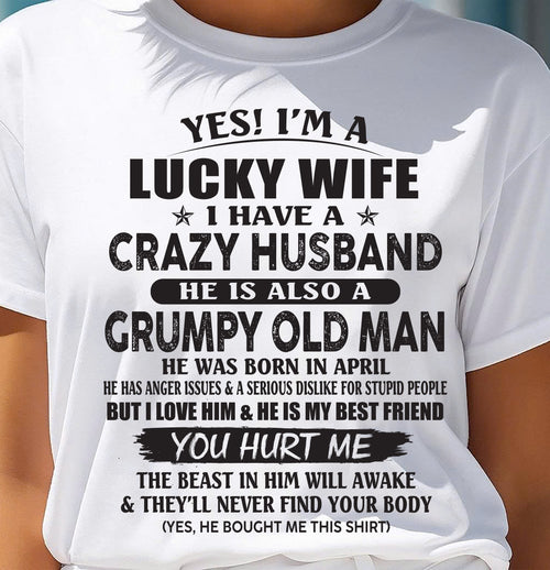 APRIL - TO MY WIFE - I'M A LUCKY WIFE - GIFT FROM HUSBAND - NIKI04 (SKU11-30-04)