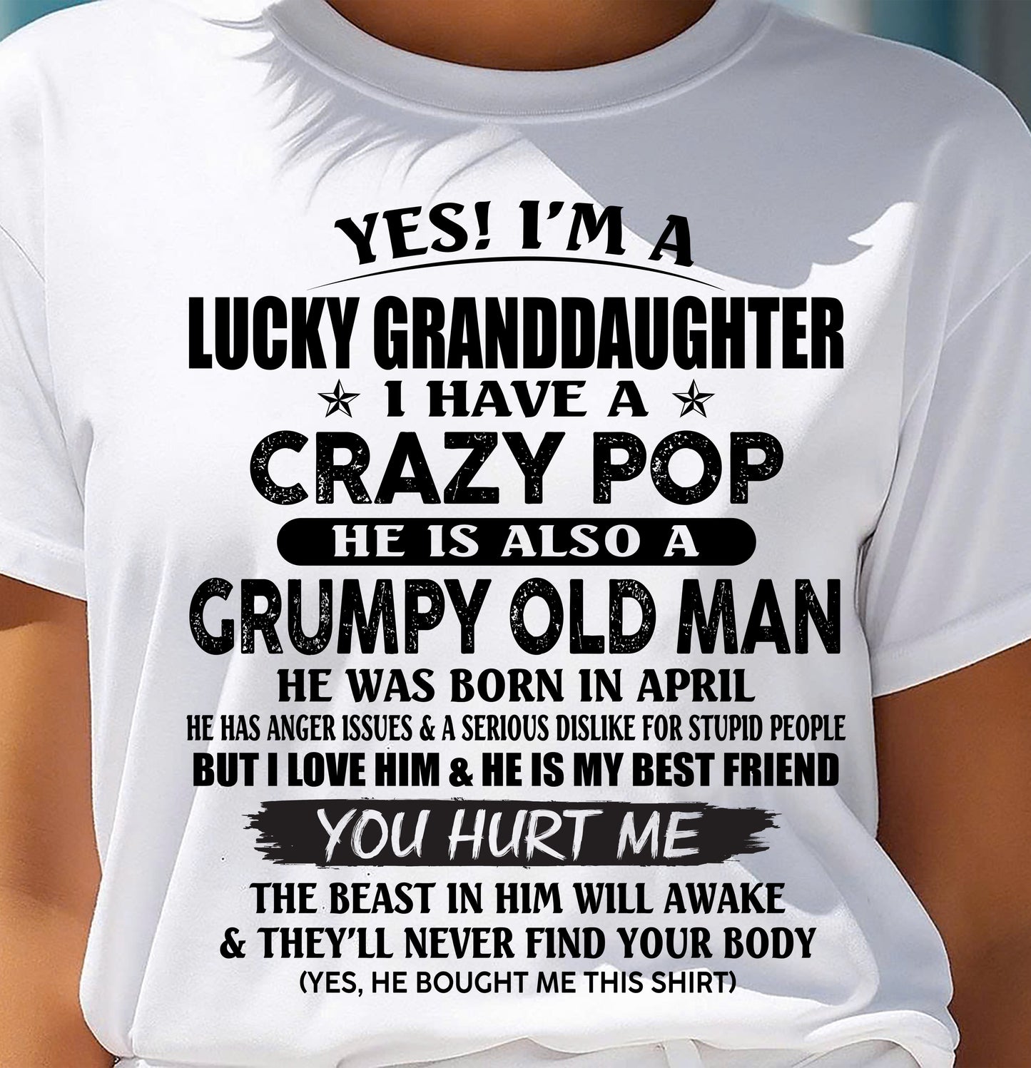 APRIL - LUCKY GRANDDAUGHTER OF CRAZY POP - PERFECT GIFT FOR YOUR GRANDDAUGHTER FROM POP - KATE04 (SKU12-39-04)