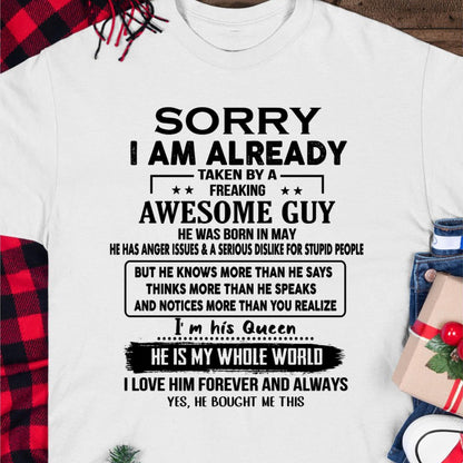 May - Awesome Guy - Perfect gift for your girlfriend or wife from Husband - KATE05 (SKUT08-11-05)