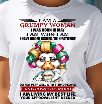 MAY - GRUMPY WOMAN - BIRTHDAY SHIRT FOR WOMEN - KATE05 (SKU26T-01-22-05)