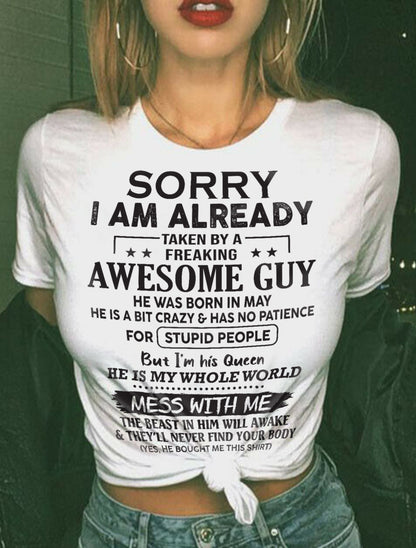 MAY – Sorry I Am Already Taken By A Freaking Awesome Guy – FROM HUSBAND TO WIFE – KATE05 (SKU26T-01108-05)