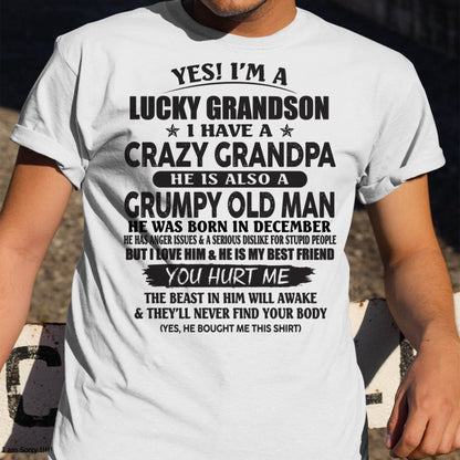 DECEMBER - LUCKY GRANDSON OF CRAZY GRANDPA -  PERFECT GIFT FROM GRANDPA - KATE12 (SKU12-145-12)