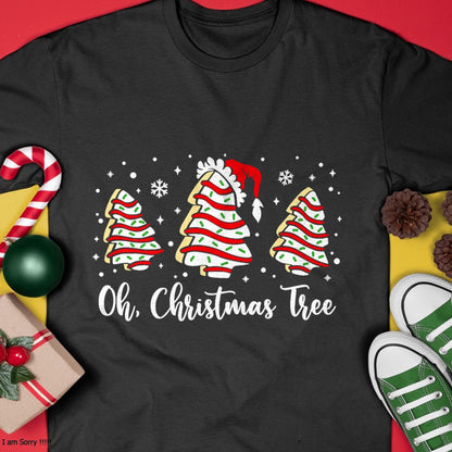 Groovy Oh Christmas Tree Cakes Debbie Becky Jen Cake Lovers T-Shirt - Christmas Unisex T-Shirt/Hoodie/Sweatshirt - HNDS00