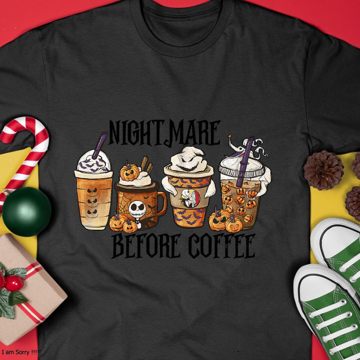 Nightmare Before Coffee Pumpkin Spice Halloween Costume T-Shirt - Christmas Unisex T-Shirt/Hoodie/Sweatshirt - HNDS00