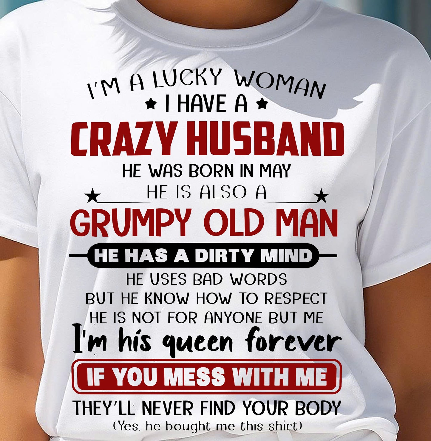 MAY - TO MY WIFE - I'M A LUCKY WOMAN - GIFT FROM HUSBAND - NIKI05 (SKU12-282-05)