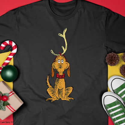 Dr. Seuss mens Classic Dr Seuss Reindeer Max T shirt, Black, Small US - Christmas Unisex T-Shirt/Hoodie/Sweatshirt - HNDS00