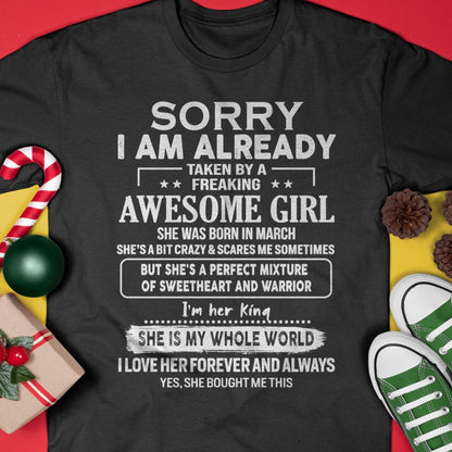 March - Awesome Girl - Perfect Gift For Boyfriend, Husband From Wife - KATE03 (SKU04-86MT-03)