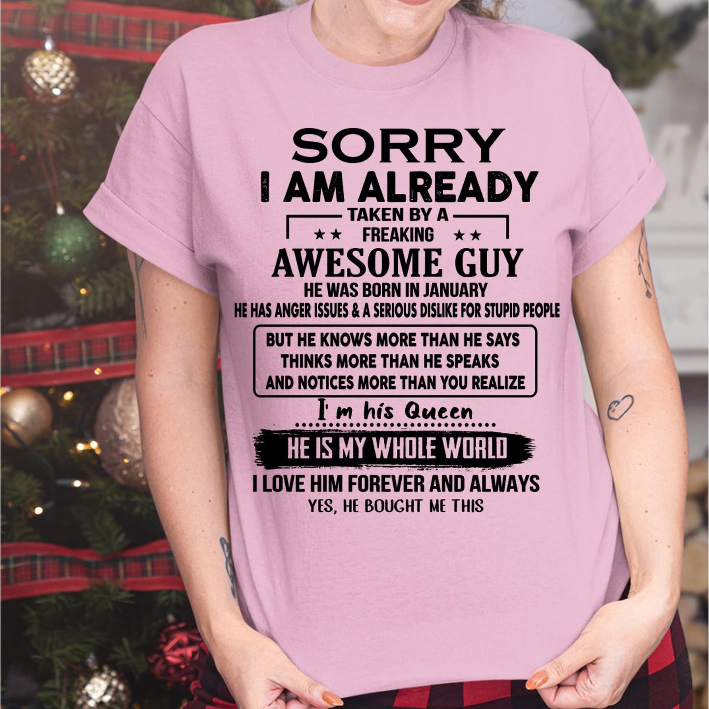 January - Awesome Guy - Perfect gift for your girlfriend or wife From Husband - KATE01  (SKUT08-11-01)