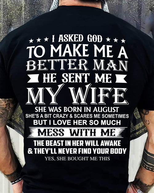 AUGUST - ASKED GOD TO BE A BETTER MAN - GIFT FROM WIFE - NIKI08 (SKU10-109-08)